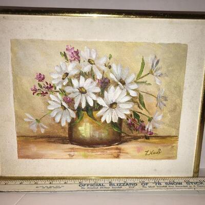 Signed Oil painting Daisies
