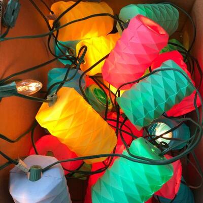  1970 s BLOW MOLD String Patio Lights - Party Lanterns. Mid Century