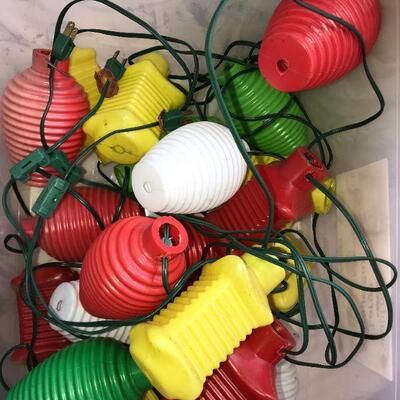  1970 s BLOW MOLD String Patio Lights - Party Lanterns. Mid Century