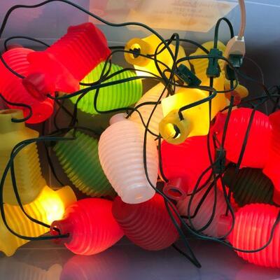  1970 s BLOW MOLD String Patio Lights - Party Lanterns. Mid Century