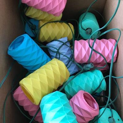  1970 s BLOW MOLD String Patio Lights - Party Lanterns. Mid Century