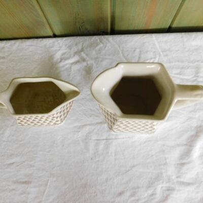 Set of William Adams & Sons Ceramic Shamrock Pattern Pitchers
