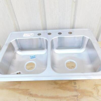Stainless Two Compartment Sink Like New 33