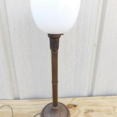 Vintage Deco Post Lamp with Opaque Shade 27