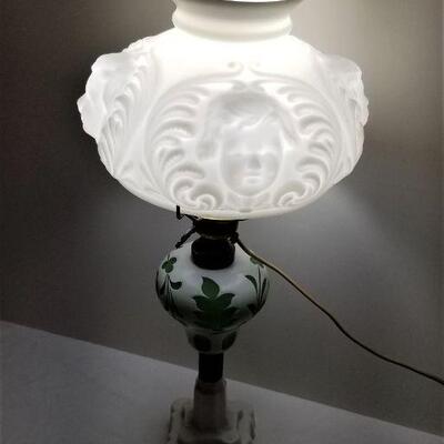 Lot #36  Vintage Table Lamp - Cherub Face Shade
