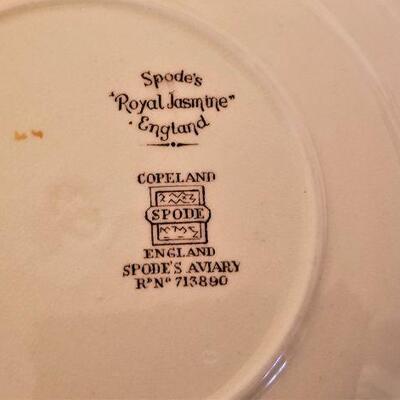 Lot #38  Spode Cream Soup Bowls with underplates