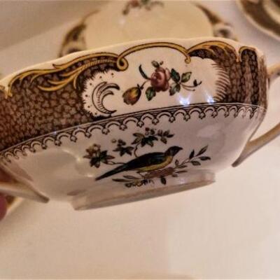 Lot #38  Spode Cream Soup Bowls with underplates