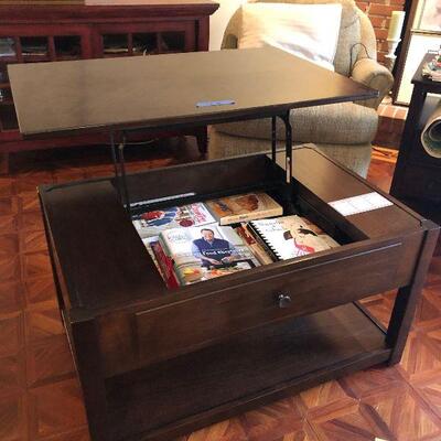 Lot 22 - Lift Top Coffee Table, Books and Decor