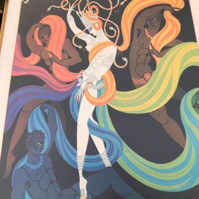 ERTE'  1968 Vintage  Lyric Opera Art Deco Framed Poster