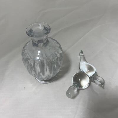 .36. VINTAGE | Perfume Bottle with Perched Bird Stopper