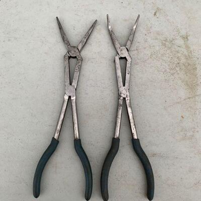 2 pair of 14" long reach needle nose pliers 