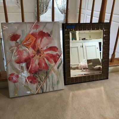 Lot 33 - New Canvas Wrapped Wall Art and Decorative Mirror