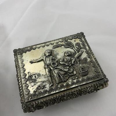 .53. VINTAGE | Two Victorian Style | Metal Trinket Boxes | Jewelry Casket