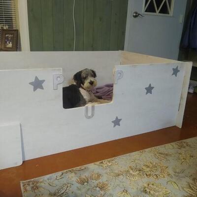 Hand Crafted Whelping Kennel Built to Easily Breakdown and Move (Dog not Included)