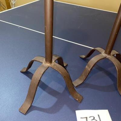 Lot 731 - Tall candle stands