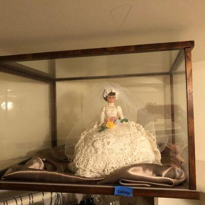 Lot 96 - Vintage Bride Doll in Case (Hand Crocheted)