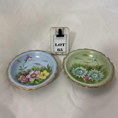.65. VINTAGE | ARNART | Two Floral Hand-Painted Bowls
