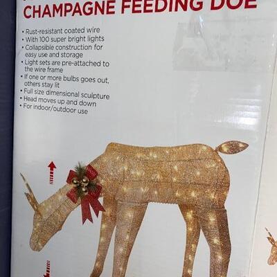Lot 767 - Glittering Lighted Doe Lawn Decor