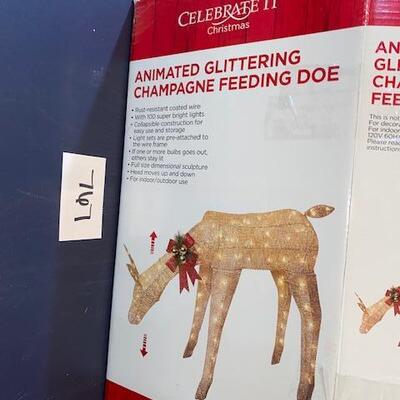 Lot 767 - Glittering Lighted Doe Lawn Decor