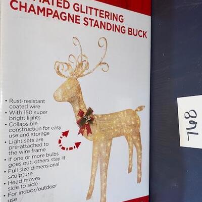 Lot 768 - Glittering Buck Lighted Lawn Decor