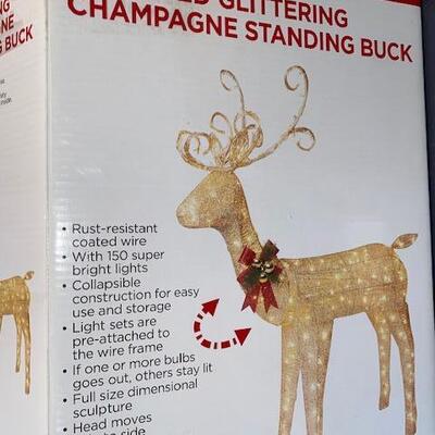 Lot 768 - Glittering Buck Lighted Lawn Decor
