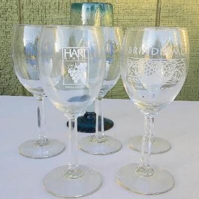 6 Assorted Winery Wine Glasses