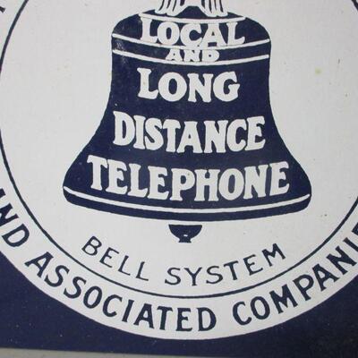Lot 158 - Vintage Single Side Enamel American Telephone and Telegraph Co. Sign
