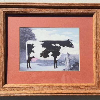 Framed Cow Picture