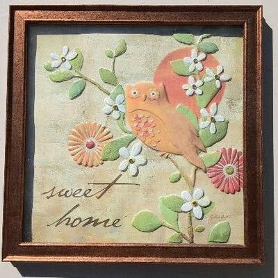 Framed Sweet Home Owl Picture