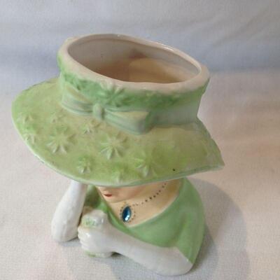 Green Dress Head Vase