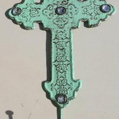 Metal Turquoise Cross Hook