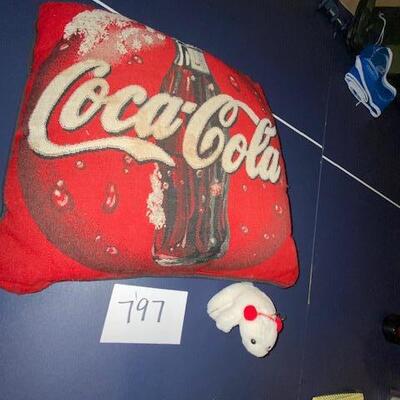 Lot 797 - Coca Cola pillow and bear