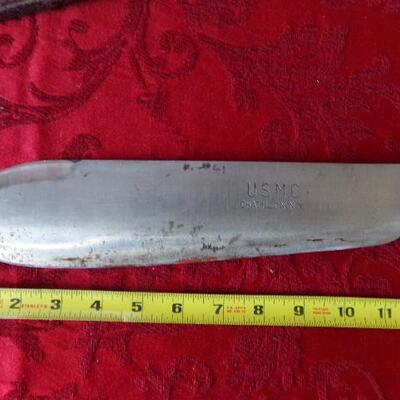 LOT  9   U.S. MARINE CORPS KNIFE WITH SHEATH