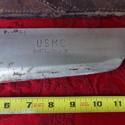 LOT  9   U.S. MARINE CORPS KNIFE WITH SHEATH