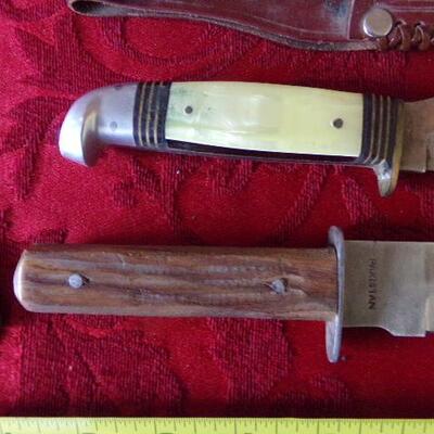 LOT 10  TWO ANTIQUE KNIVES & SHEATH 
