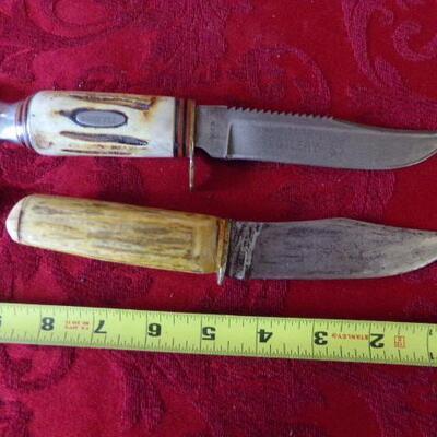 LOT  13  TWO KNIVES WITH SHEATHS