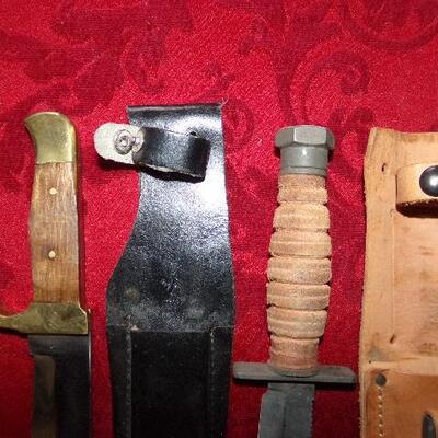LOT  54 TWO HUNTING KNIVES WITH SHEATH'S