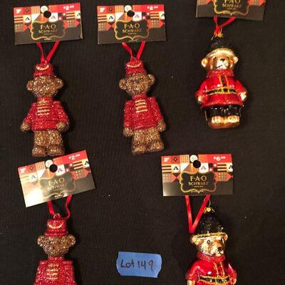 Lot 149 - New Christmas Ornaments including FAO Schwartz and White House