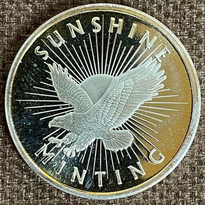 Lot #2 Sunshine Minting 1 Troy Oz. Silver Bullion Coin .999Pure