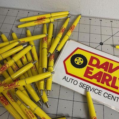 Lot #20 David Early Auto Service Centers Pens and Stickers 
