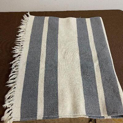 Lot #64 Blue / Gray and White Woven Rug 