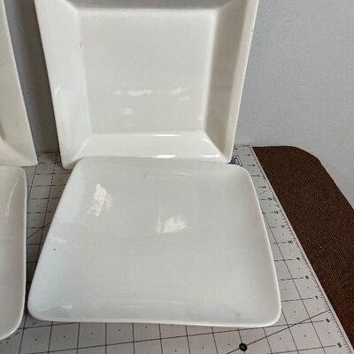 Lot #94 Square White Serving Plates and dishes 