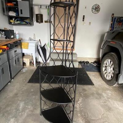 Lot 837 - Metal and wood shelf