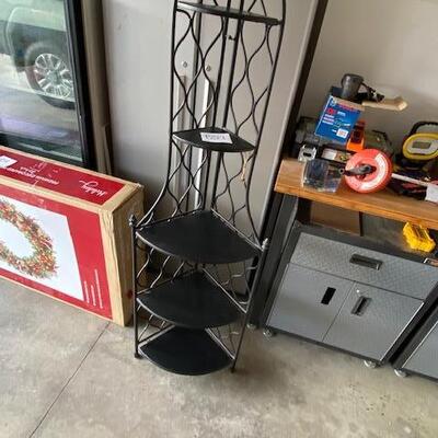 Lot 837 - Metal and wood shelf