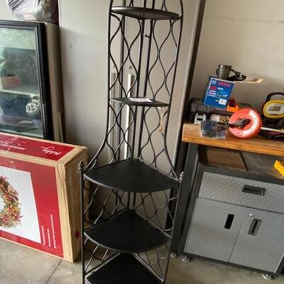 Lot 837 - Metal and wood shelf