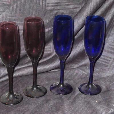 Colored champagne Flutes
