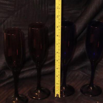 Colored champagne Flutes