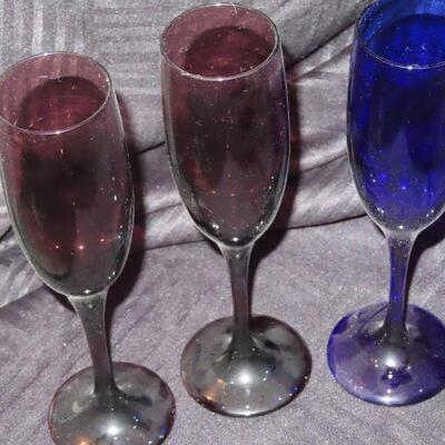 Colored champagne Flutes