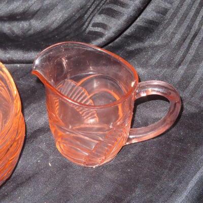 Pink Plates and creamer dish