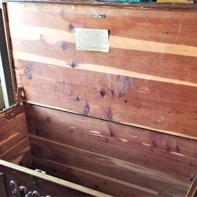 Lot #45  Vintage Blue Bird Cedar Chest - all original